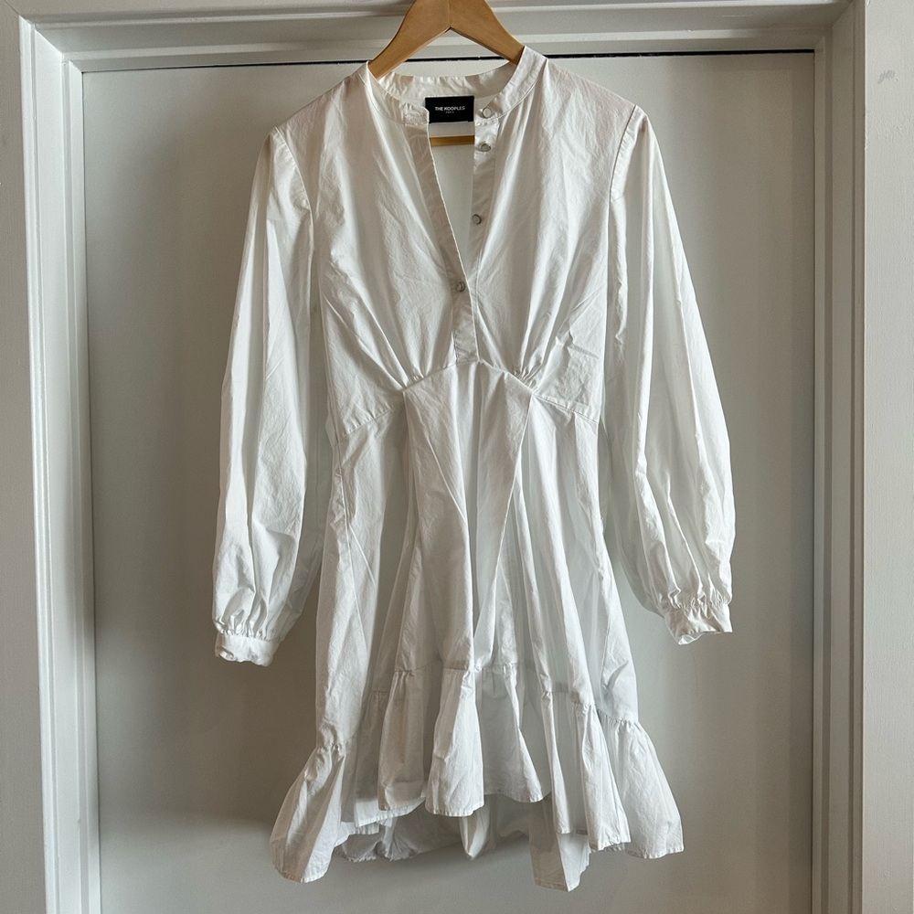 The Kooples White mini dress with balloon sleeves